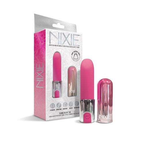 Nixie Smooch Rechargeable Lipstick Bullet - Product and Packaging - Pink