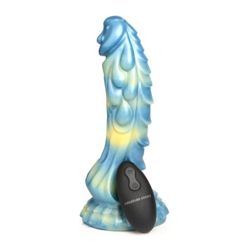 CreatureCocks Sea Stallion Vibrating Dildo with Remote - Product and Remote