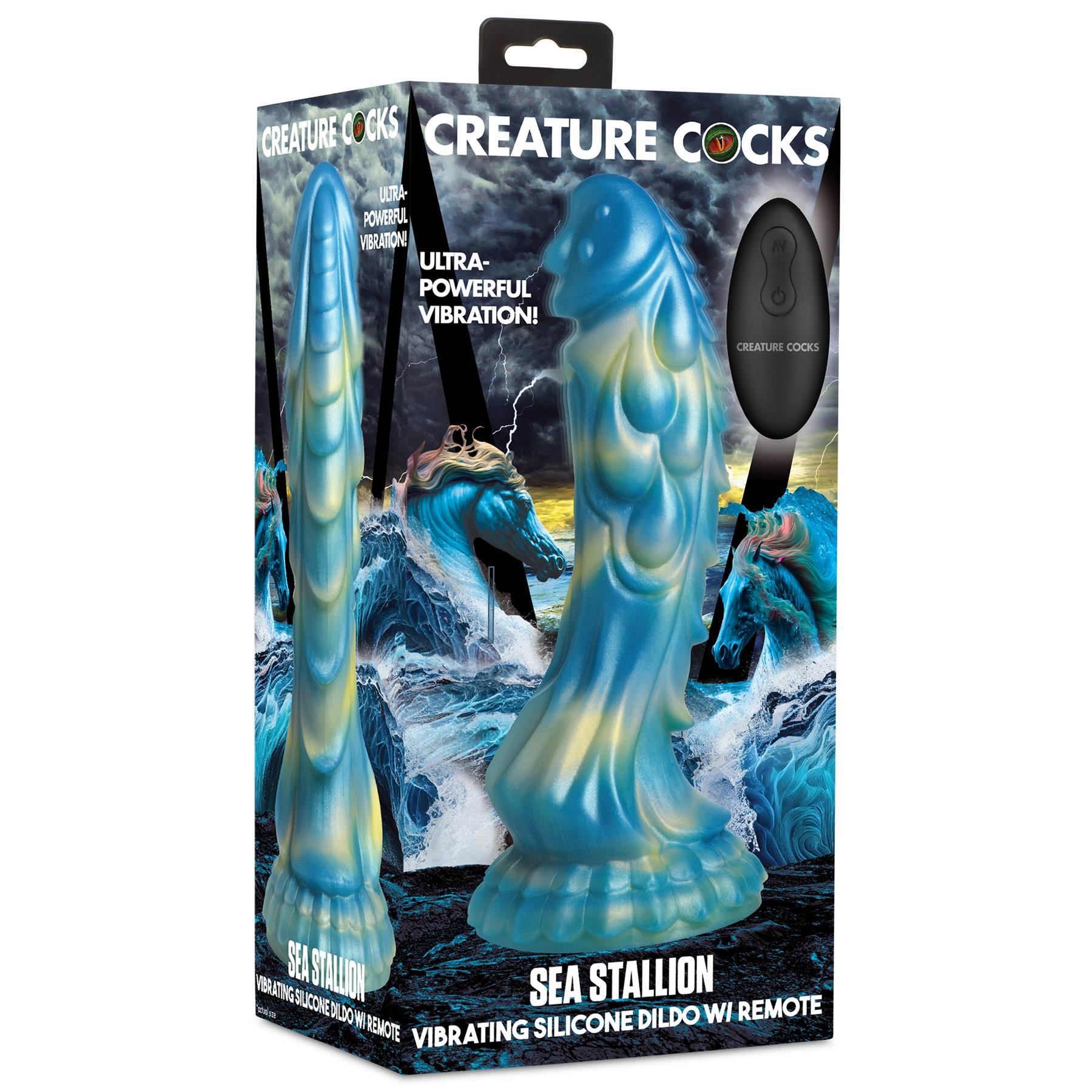 CreatureCocks Sea Stallion Vibrating Dildo with Remote - Packaging Shot