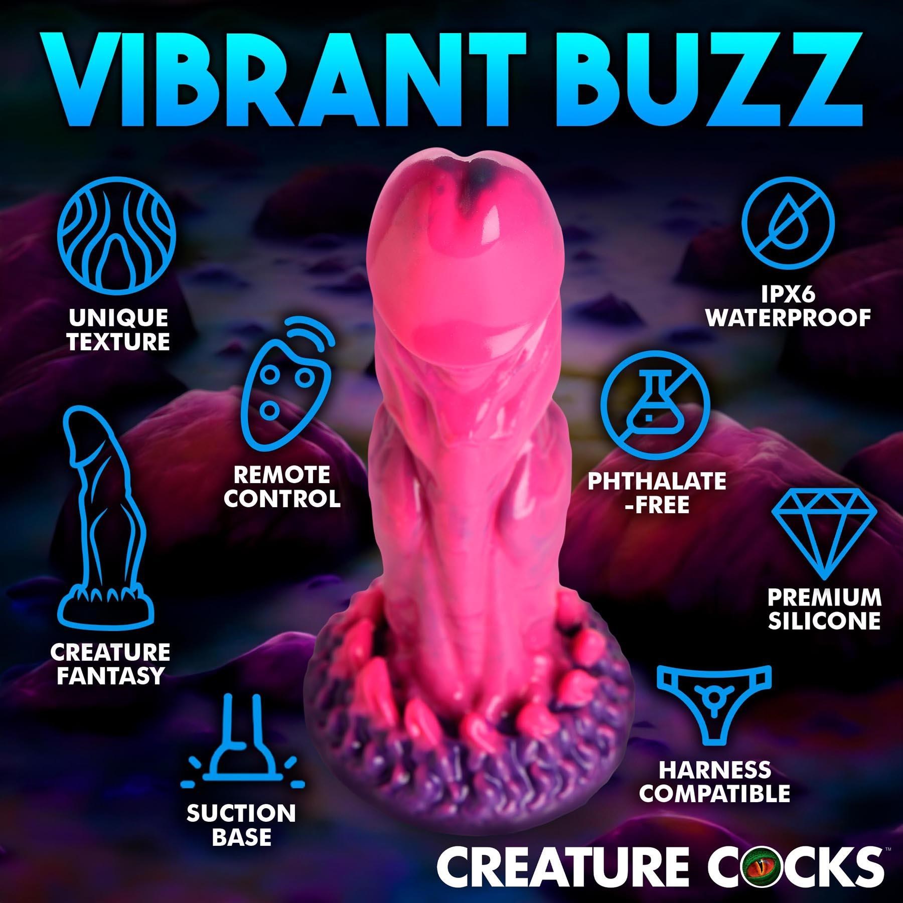 CreatureCocks Xenox Vibrating Dildo with Remote - Features