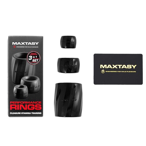 Maxtasy Performance & Stamina Rings 3 Pc Set with box