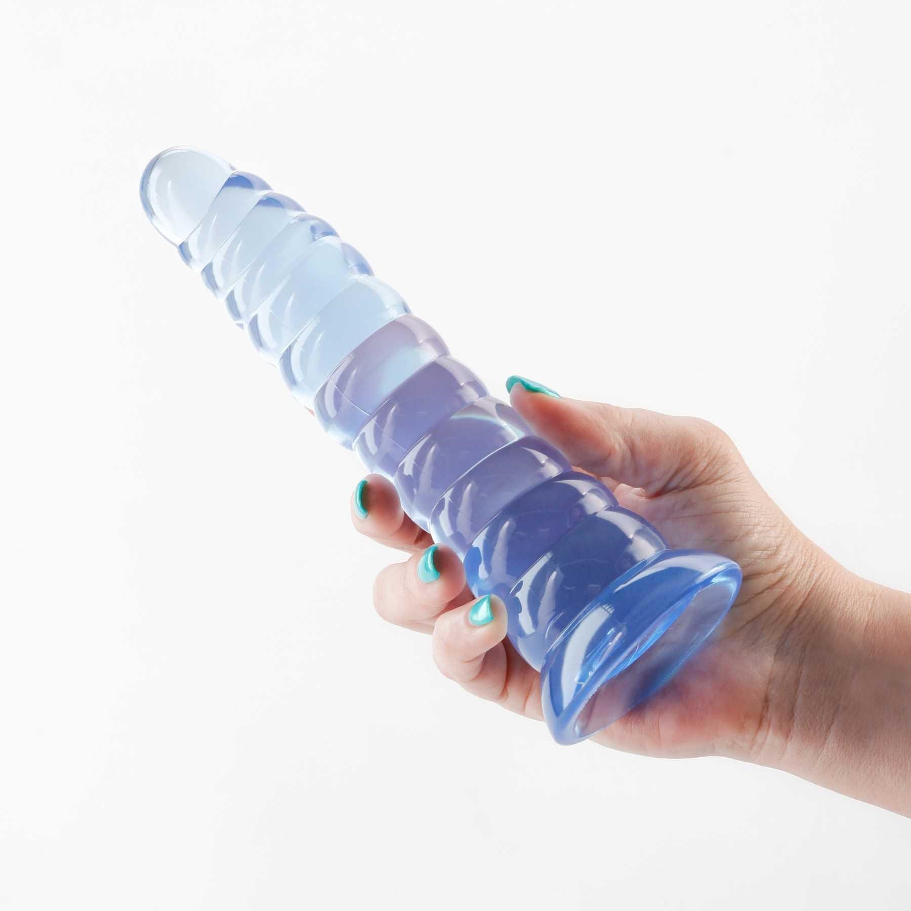 Fantasia Nymph Dildo hand holding blue