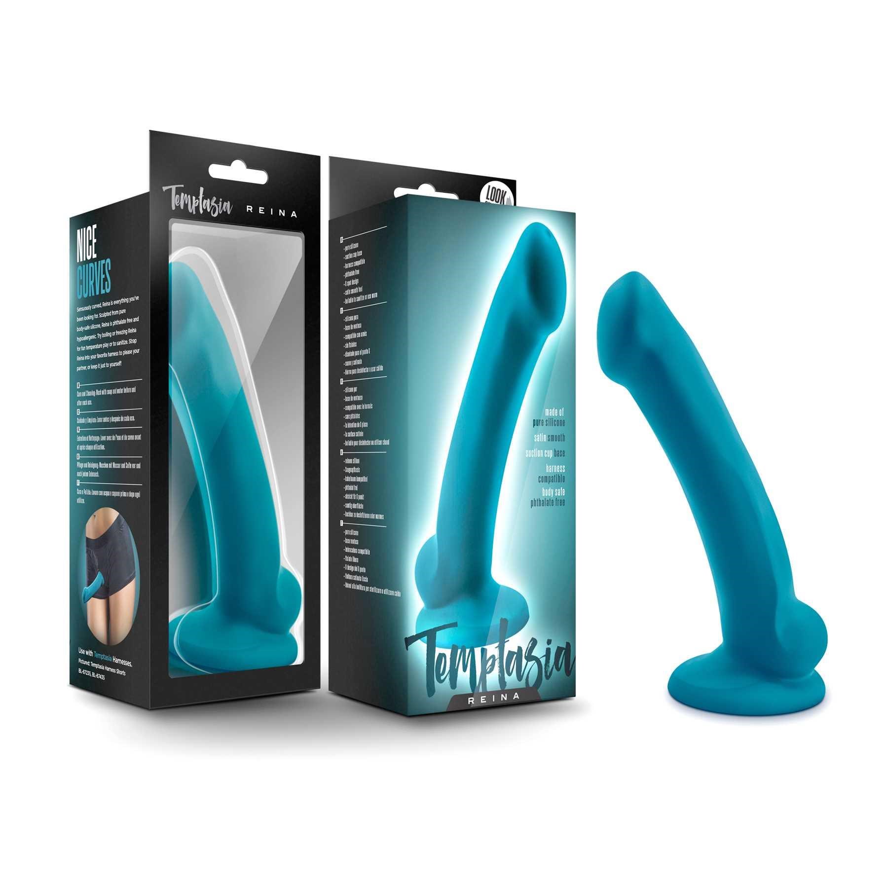 Temptasia Reina G-Spot Dildo With Balls 7" box