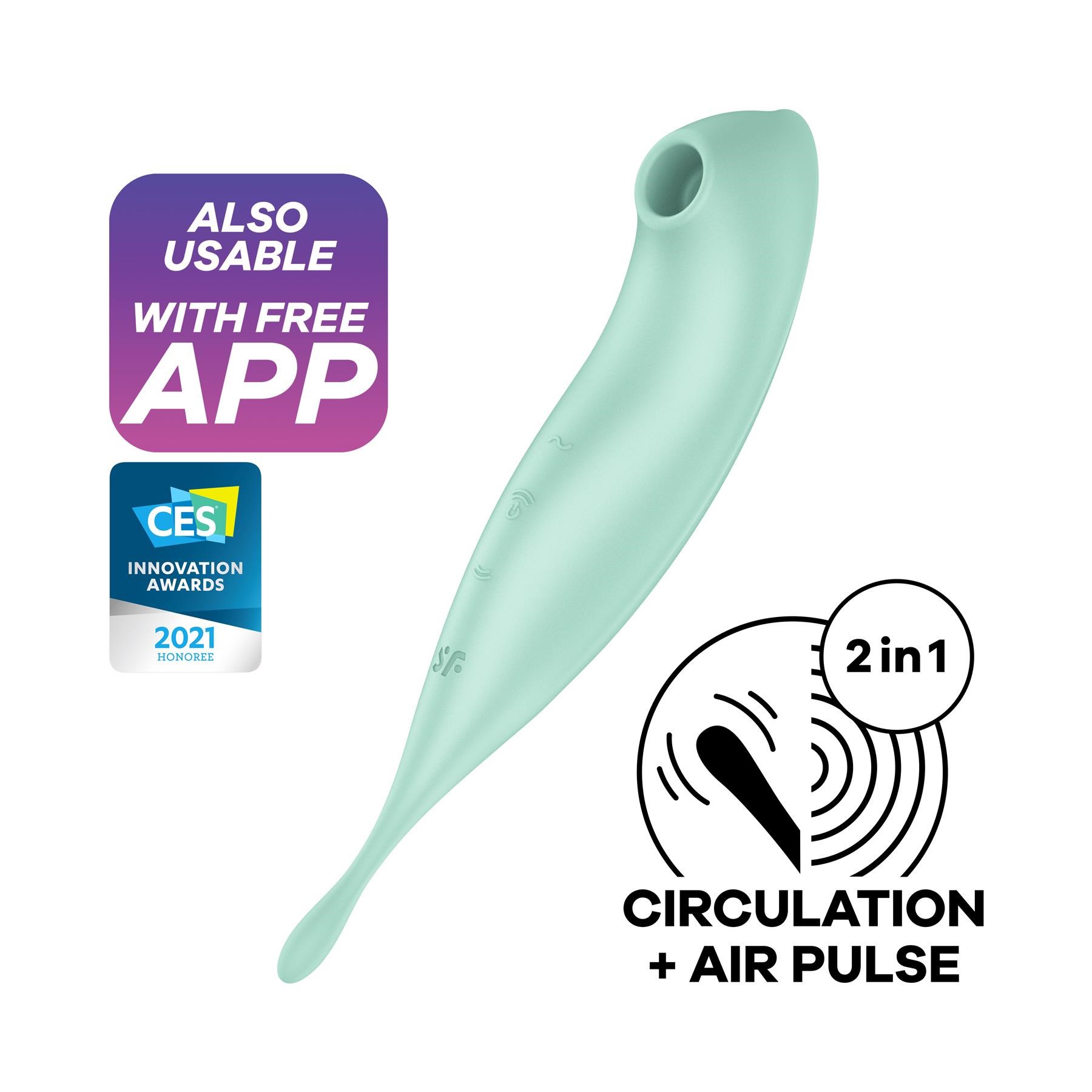 Satisfyer Twirling Pro+ App Enabled Air Pulse Clitoral Stimulator - Product Shot #6