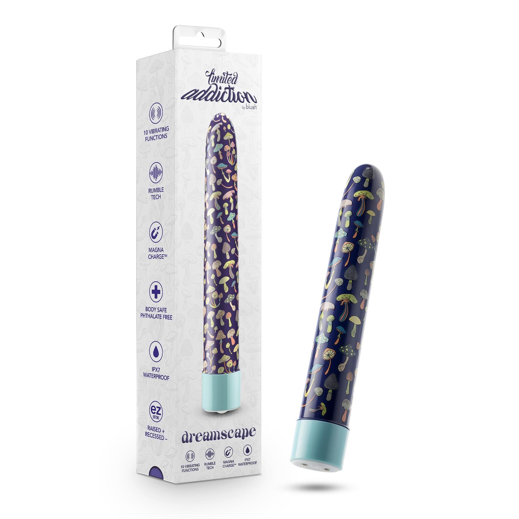 Limited Addiction Dreamscape Slimline Vibrator - Product and Packaging