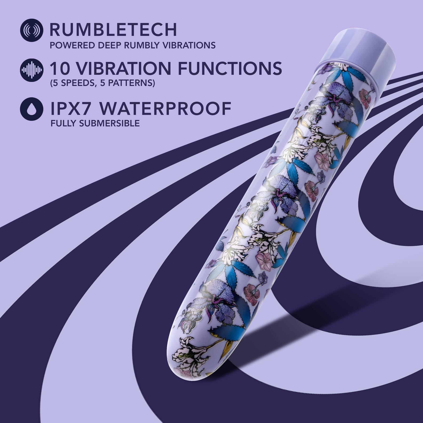 Limited Addiction Floradelic Slimline Vibrator - Features