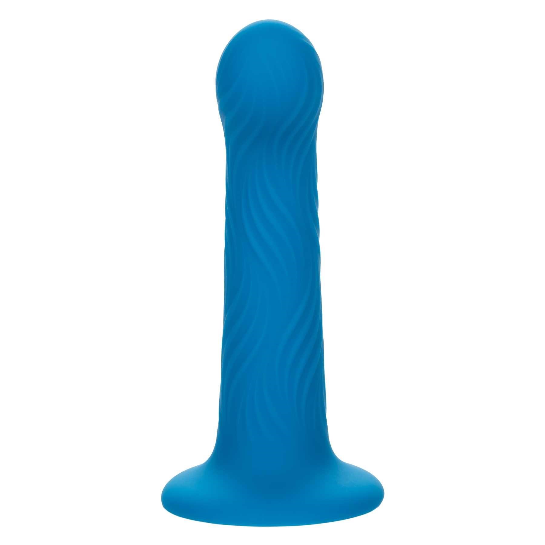 Wave Rider Ripple Liquid Silicone Dildo standing upright