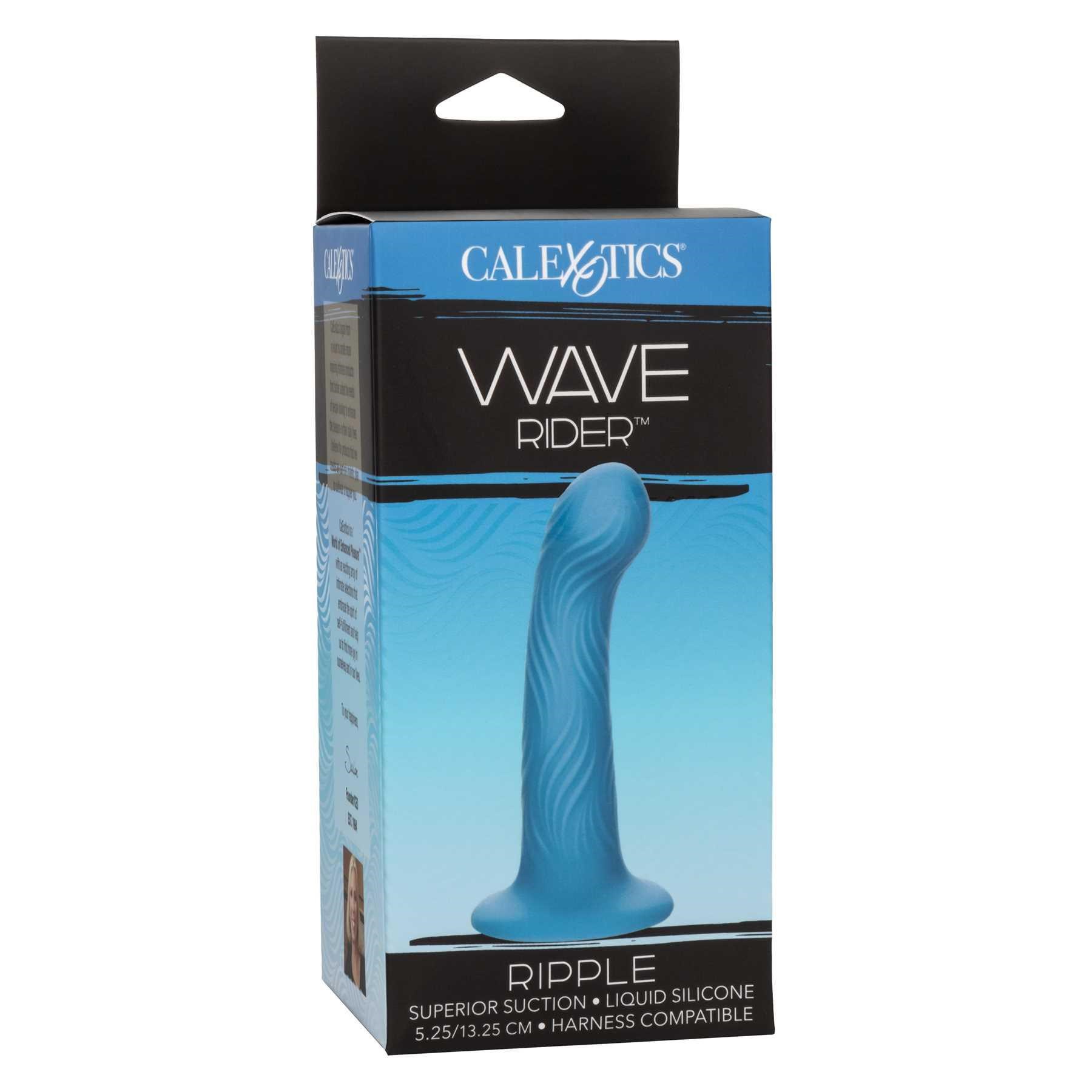 Wave Rider Ripple Liquid Silicone Dildo front of box