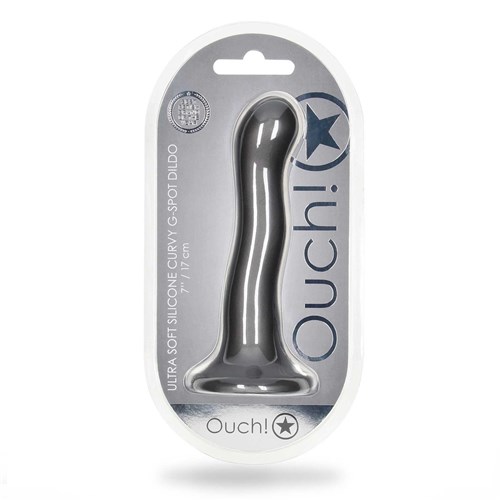 OUCH! METALLIC SILICONE 7 ULTRA SOFT CURVY G-SPOT DILDO package