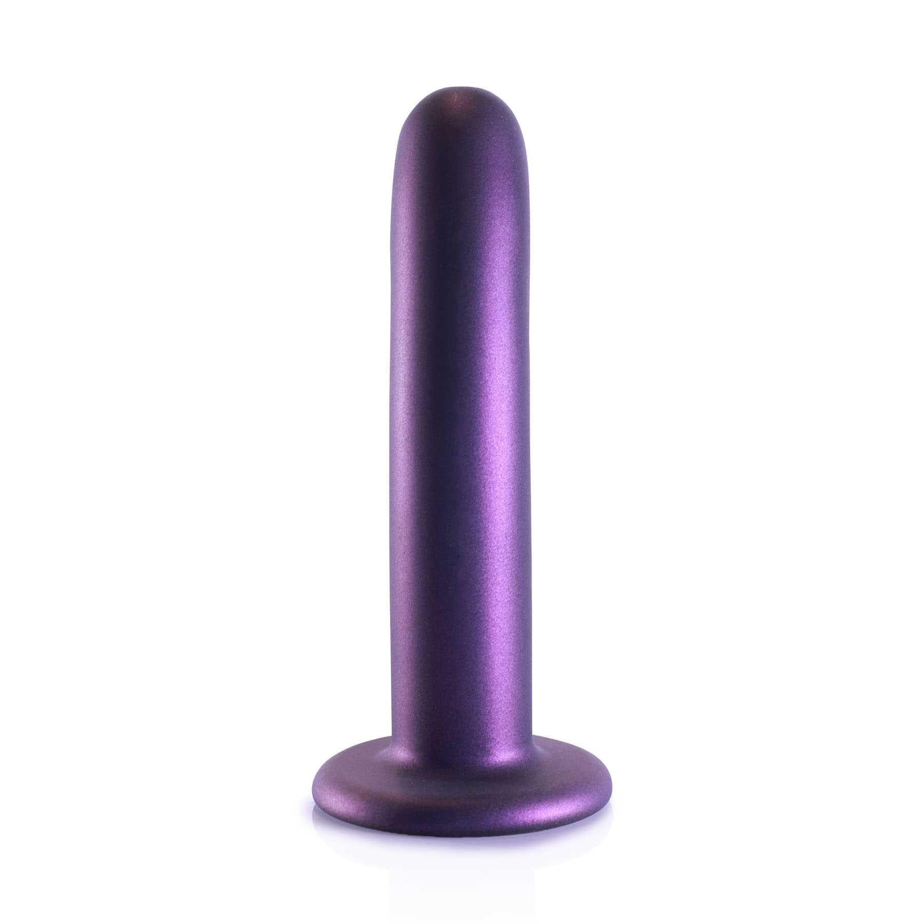 OUCH! METALLIC SILICONE 6 SMOOTH G-SPOT DILDO standing upright