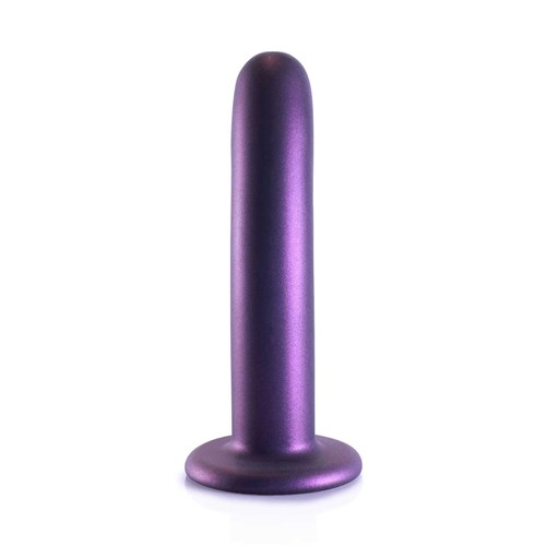 OUCH! METALLIC SILICONE 6 SMOOTH G-SPOT DILDO standing upright