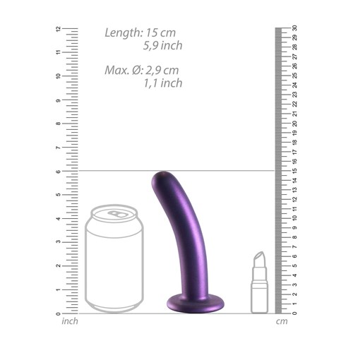 OUCH! METALLIC SILICONE 6 SMOOTH G-SPOT DILDO dimensions illustration