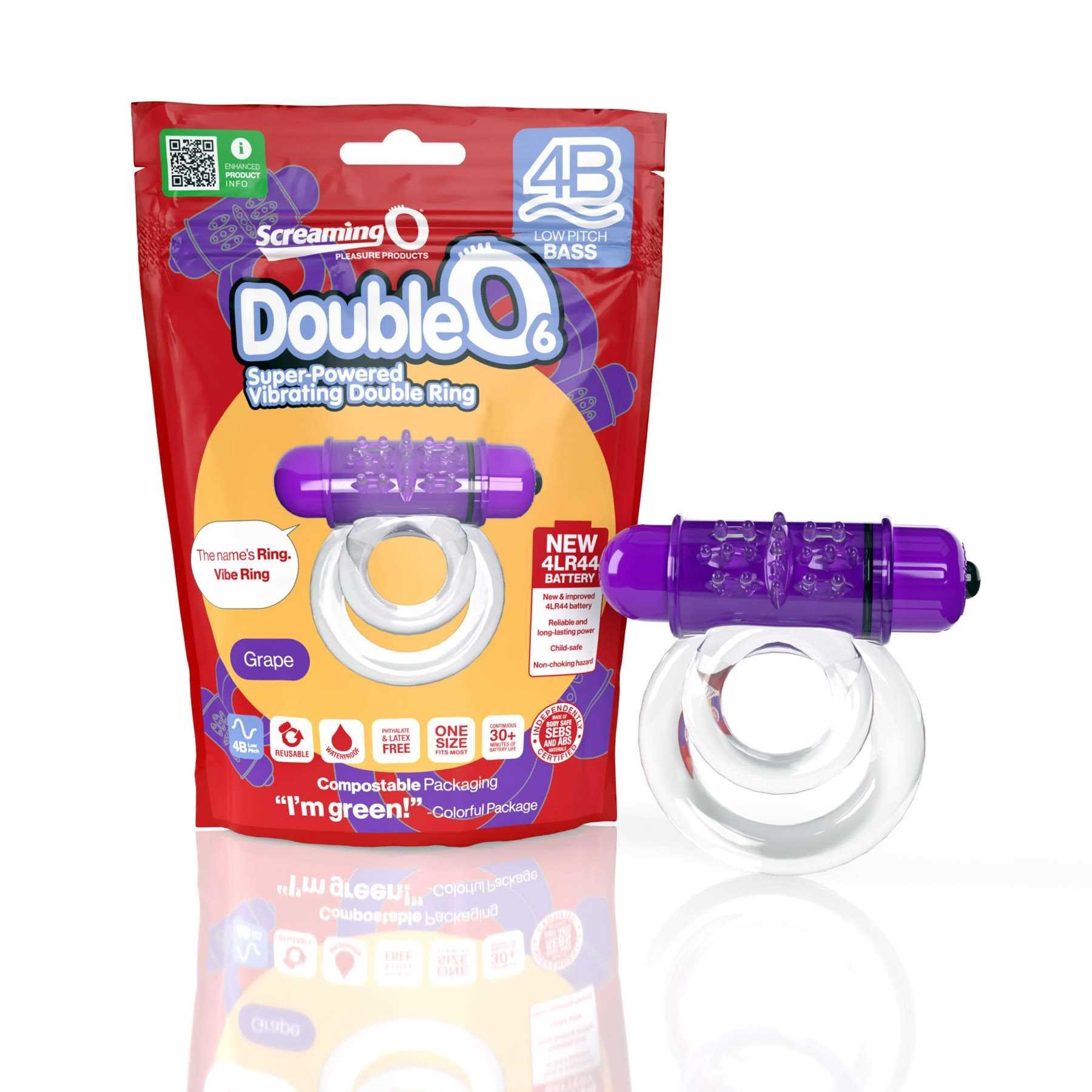 SCREAMING O 4B - DEEP RUMBLING 6 VIBRATING RING purple with package