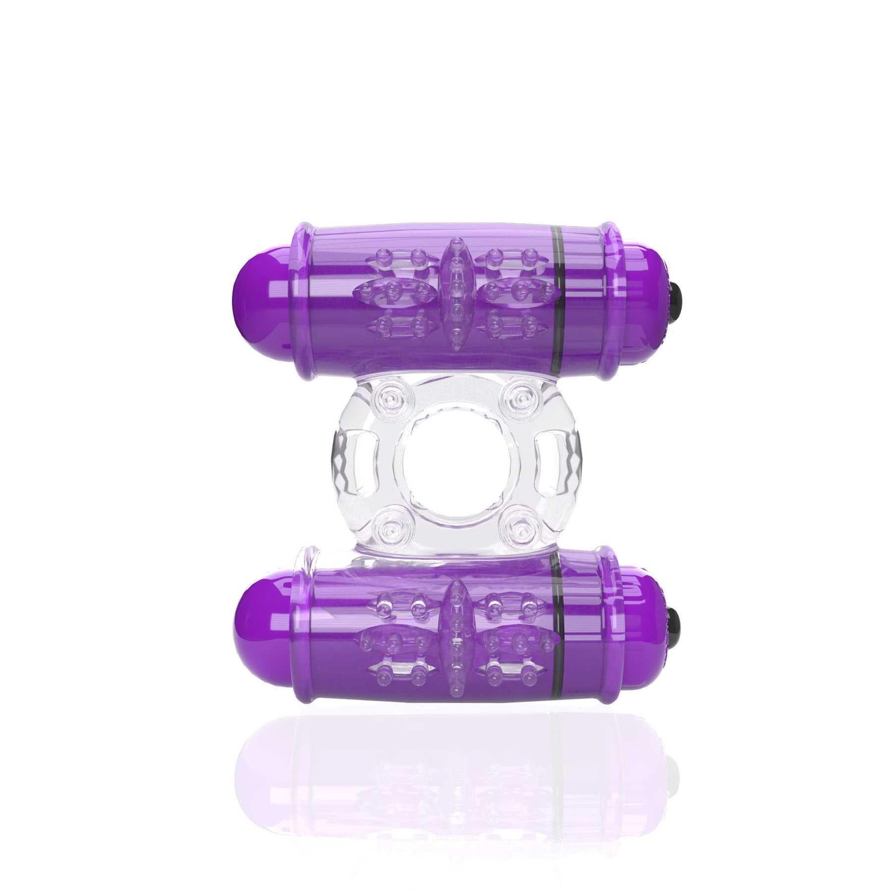 SCREAMING O 4B - DOUBLE WAMMY VIBRATING RING purple