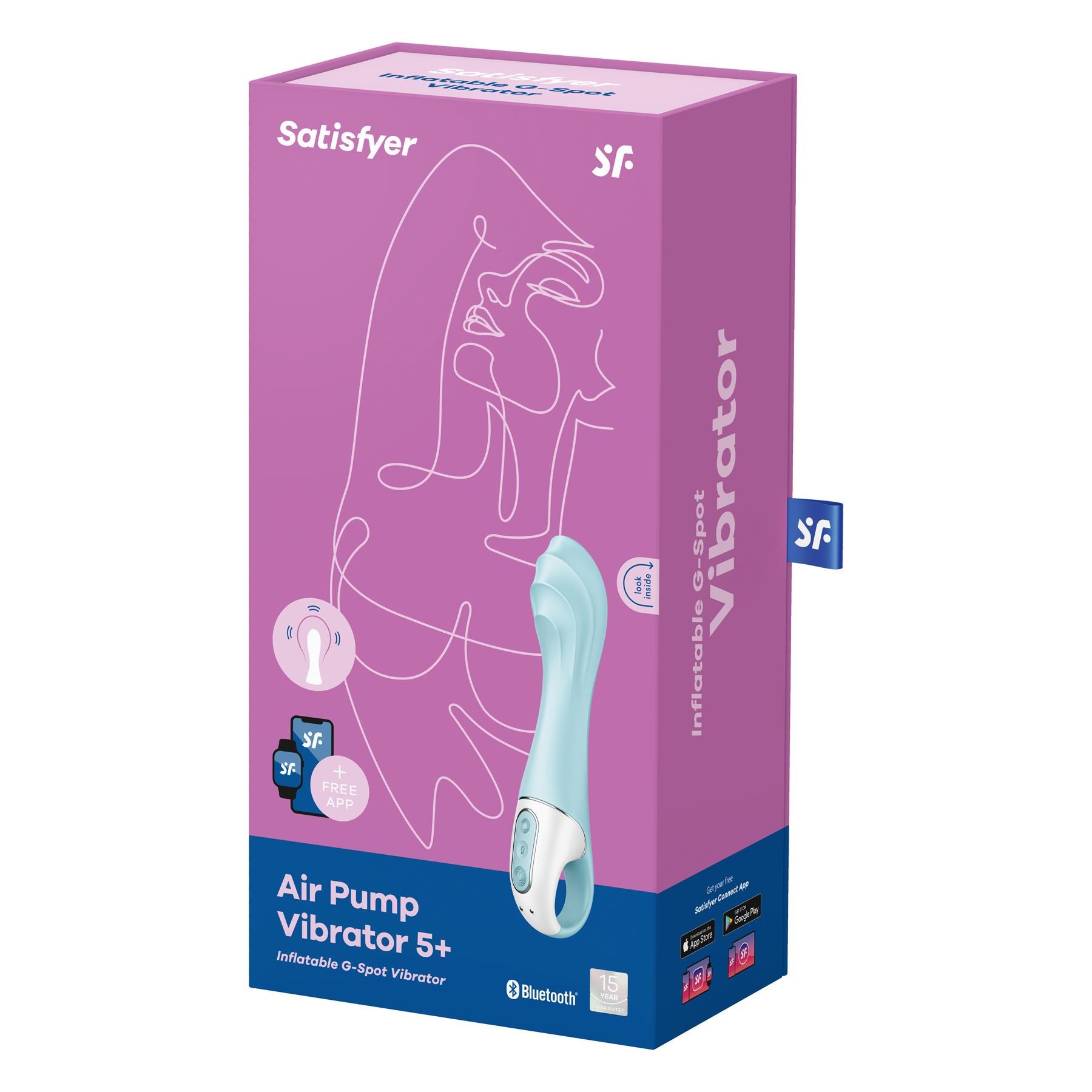 Satisfyer Air Pump 5+ App Enabled Inflatable Vibrator - Packaging Shot