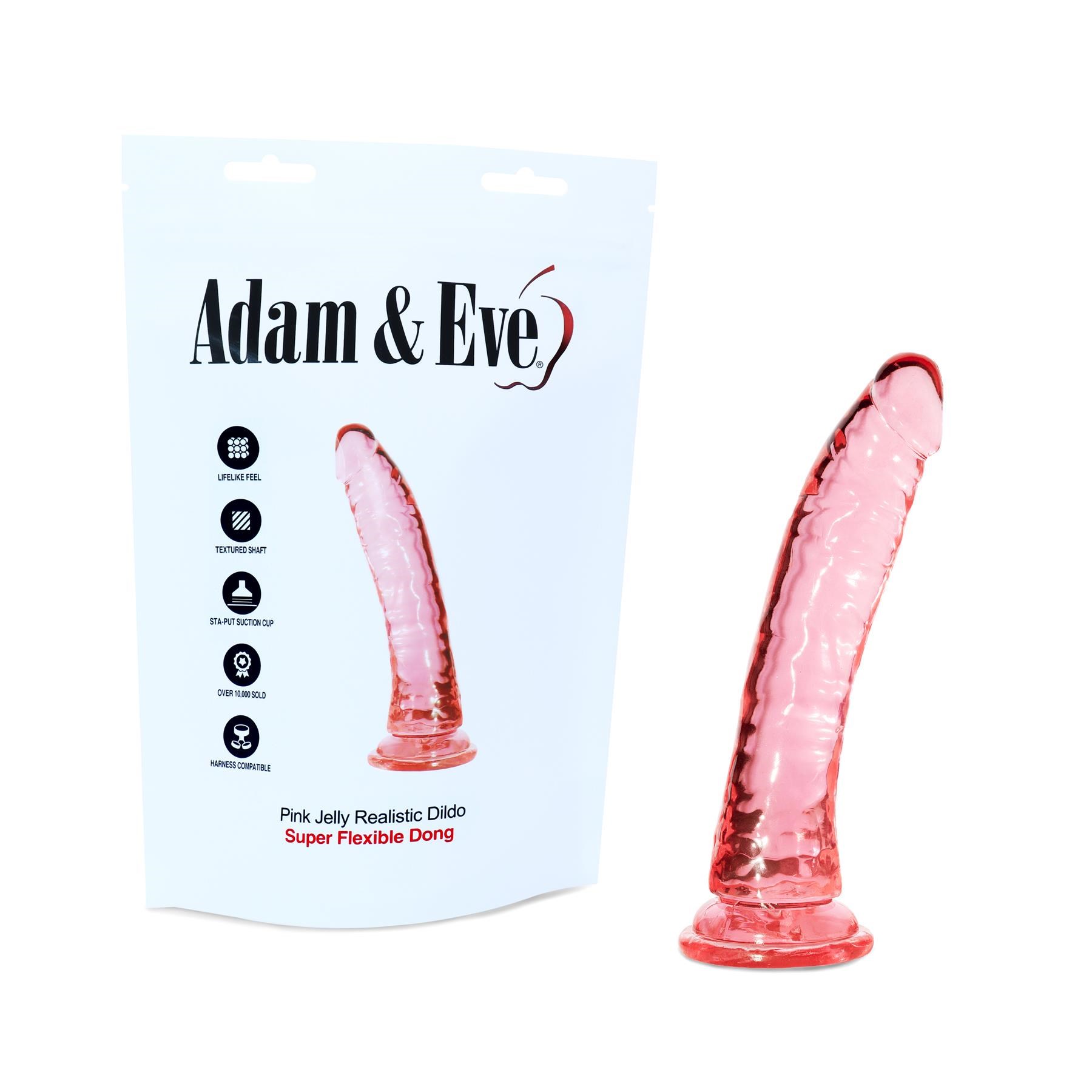 Adam & Eve Pink Jelly Realistic Dildo package shot