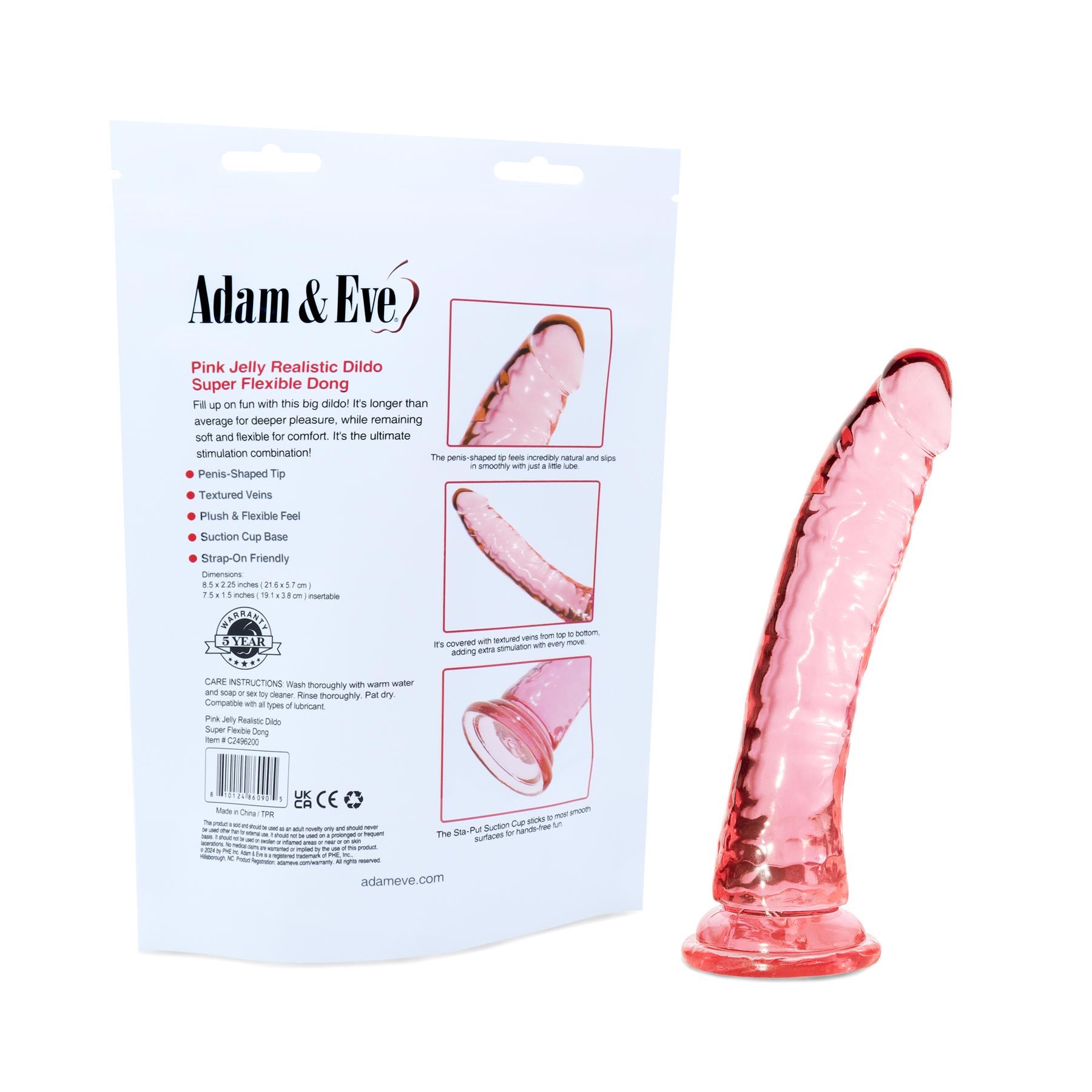 Adam & Eve Pink Jelly Realistic Dildo package shot