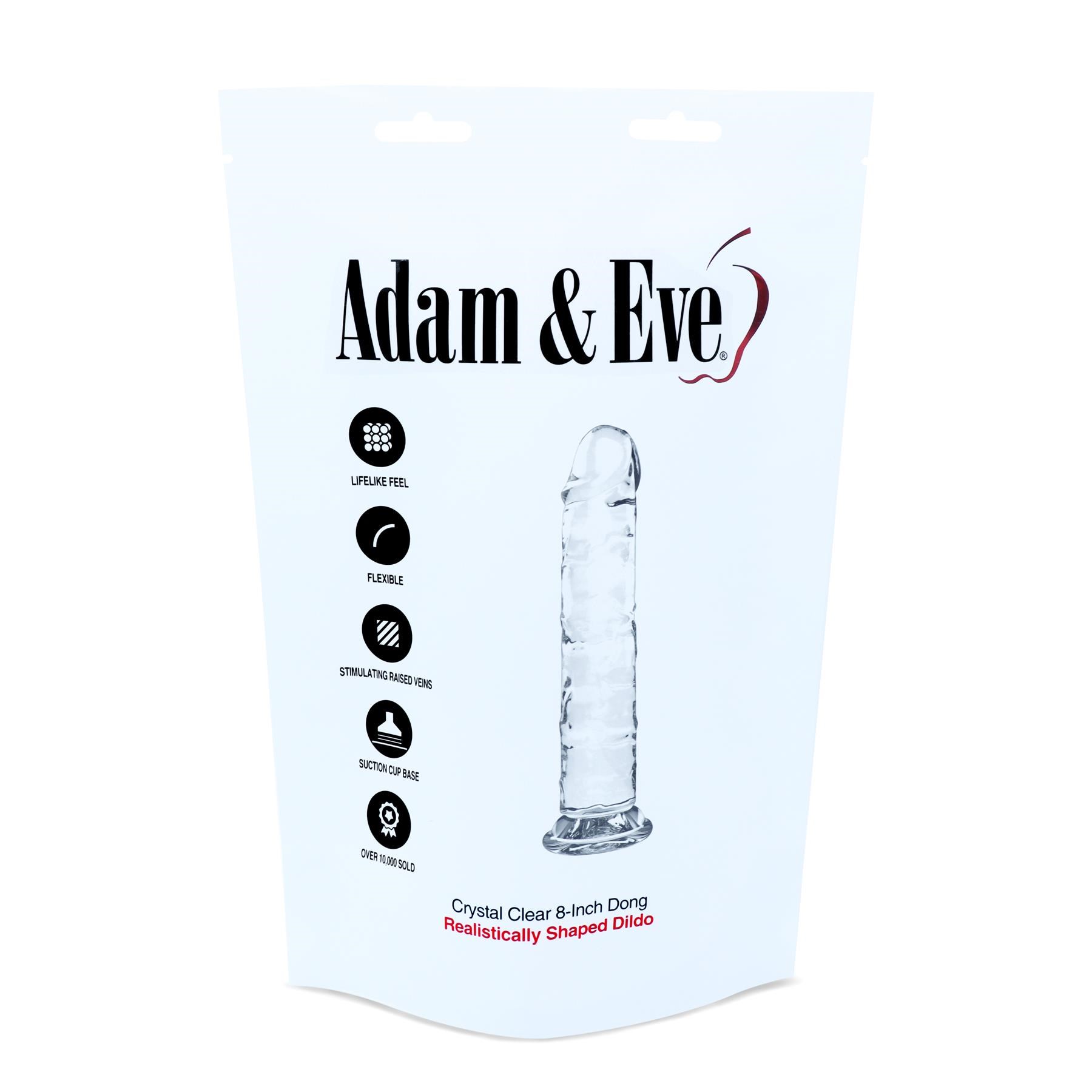 Adam & Eve Crystal Clear 8" front of package