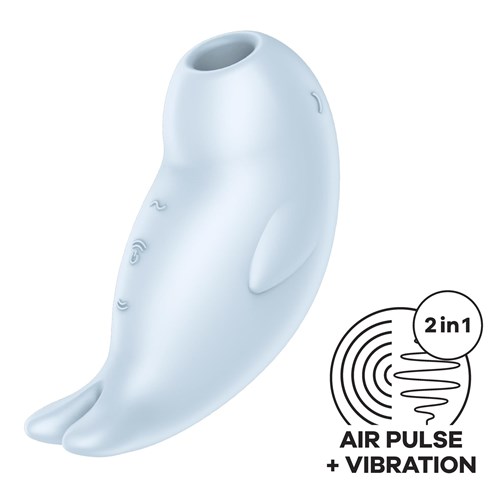 Satisfyer Seal You Soon Air Pulse Clitoral Stimulator with air pulse and vibration symbol