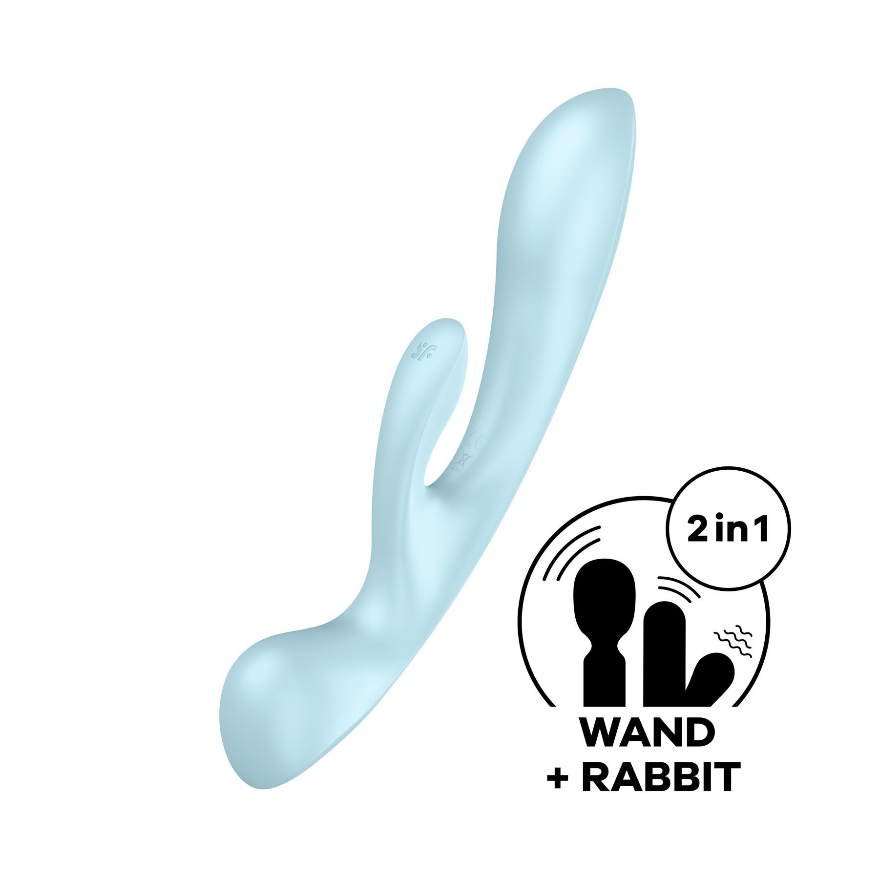 Satisfyer Triple Oh Rabbit Vibrator with wand and rabbit symbol