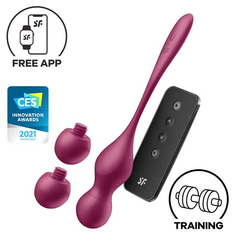 SATISFYER LOVE BIRDS VARY PRPDUCT WITH WEIGHTS, REMOTE, AND FEATURES SHOT