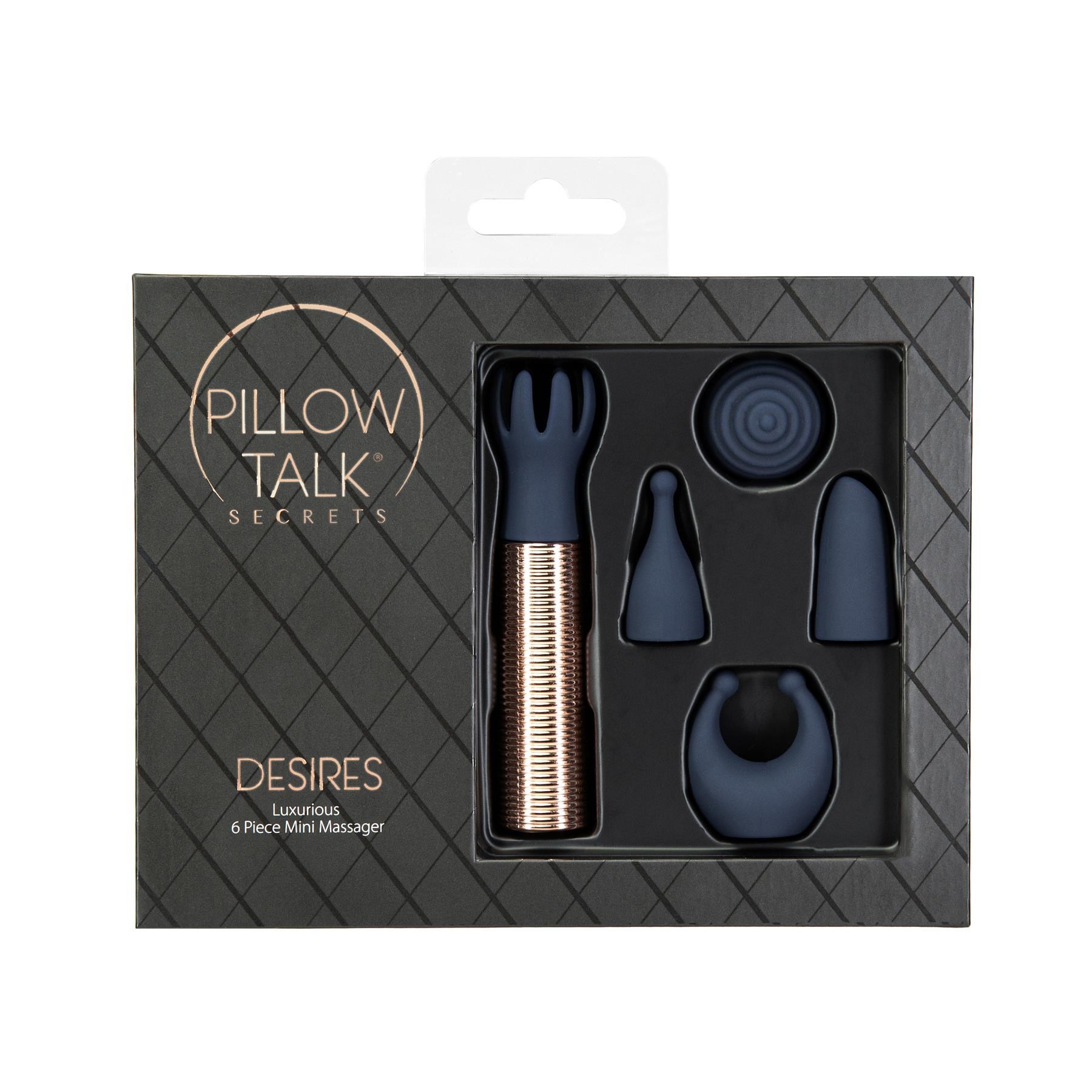 PILLOW TALK SECRETS DISIRES 6 PIECE MINI MASSAGER PACKAGE SHOT