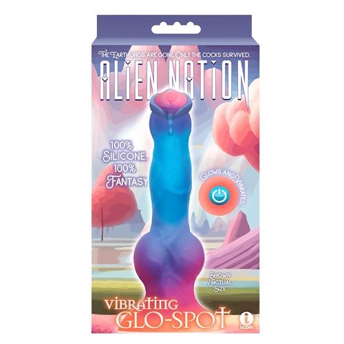 Alien Nation Glo-Spot Glow-In-The-Dark Vibrating Dildo package