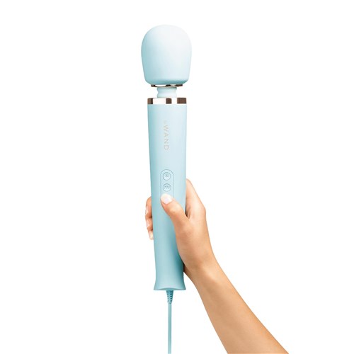 Le Wand Plug In Wand Massager in hand shot