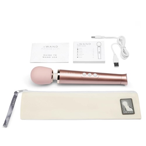 Le Wand Petite Rechargeable Wand Massager with manual, bag and charger