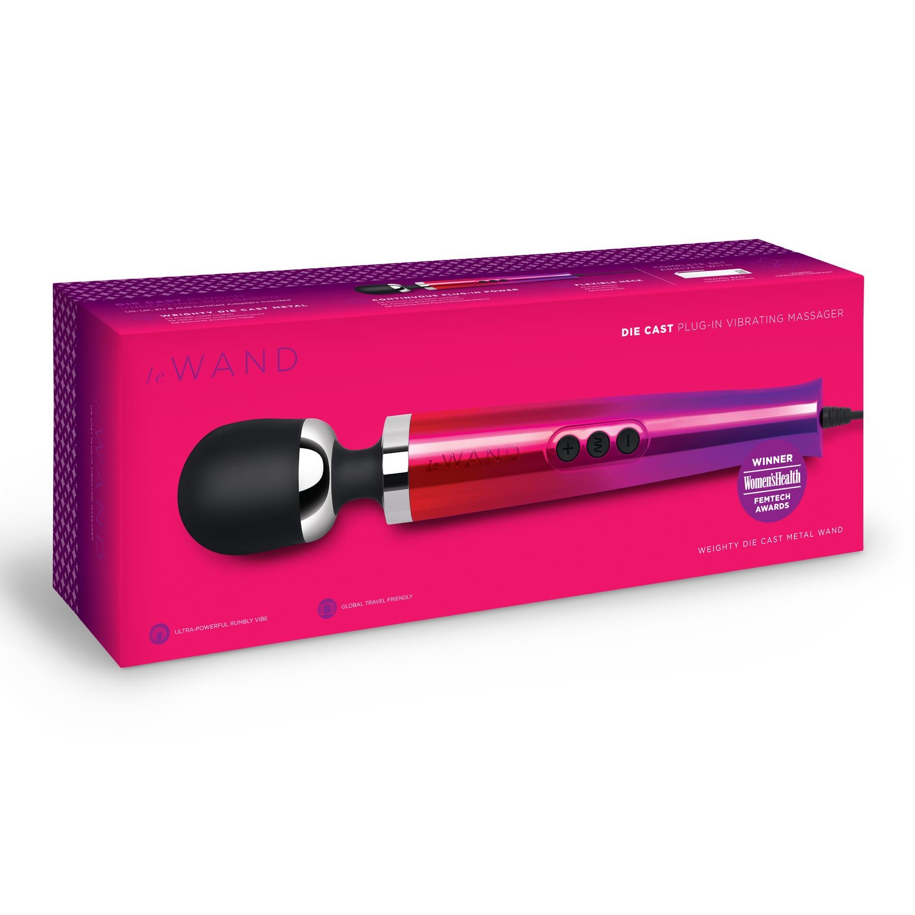 Le Wand Die Cast Wand Massager package