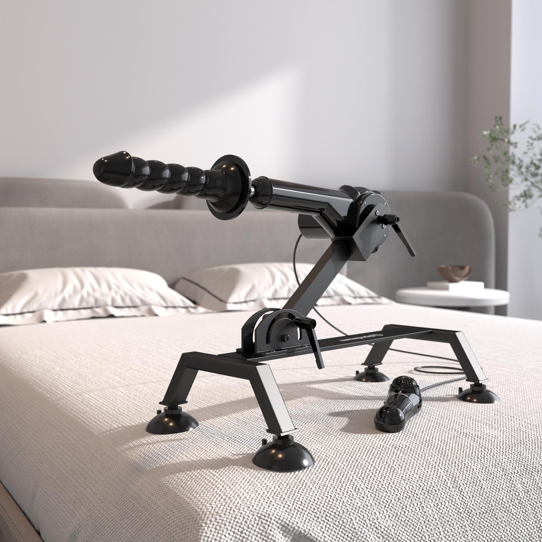 Fetish Fantasy Body Dock Thruster Sex Machine shown on bed