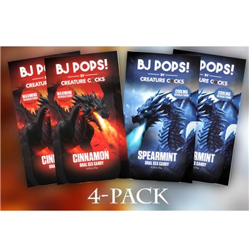 Creature Cocks BJ Pops Sampler Pack Cinnamon/Spearmint 4pcs