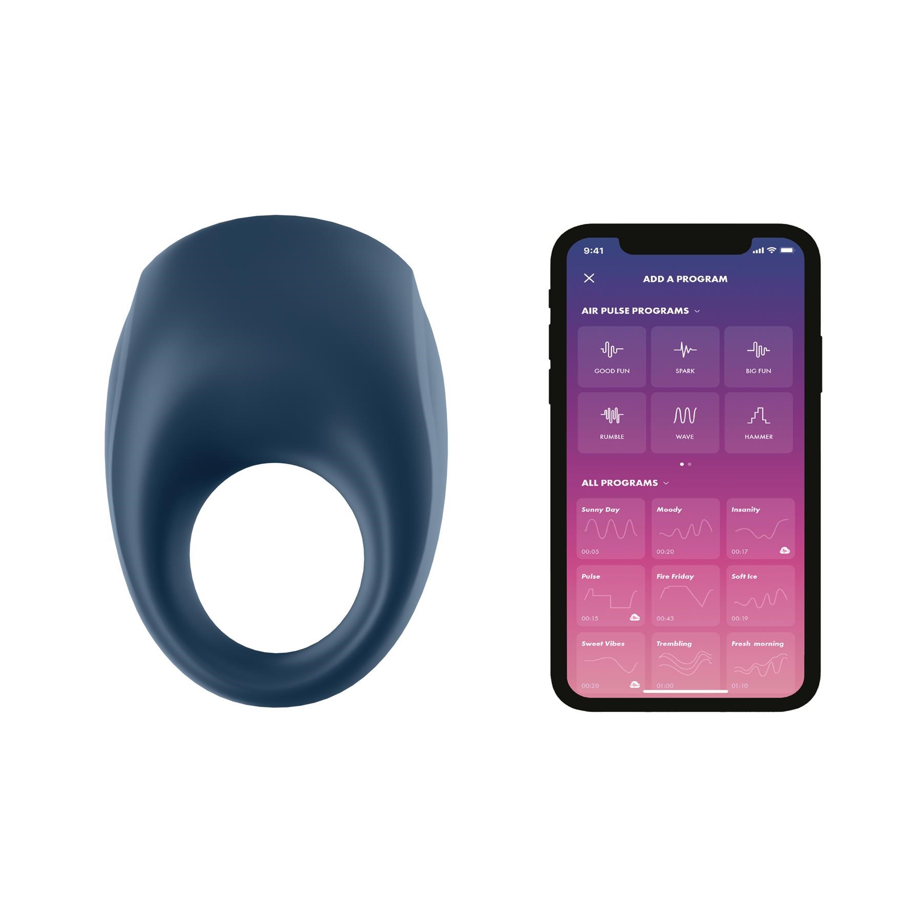 Satisfyer Strong One Penis Ring Connect App with phone app