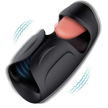 Lickety Split Vibrating Automatic Masturbator W/Tongue Licking Oral Stimulator vibrate illustration