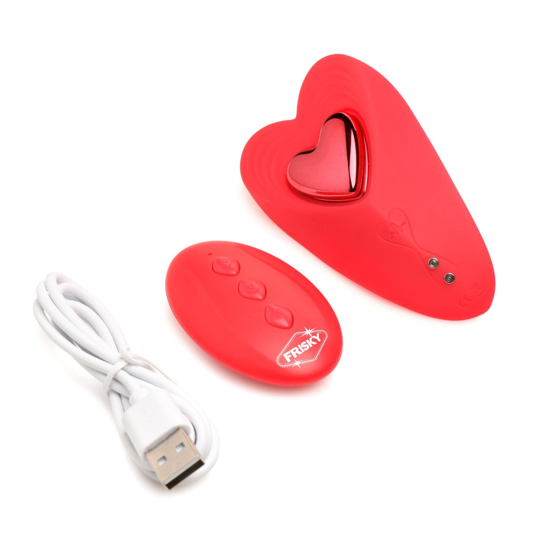 Frisky Love Connection Panty Vibrator With Remote - Product, Remote and Charging Cable