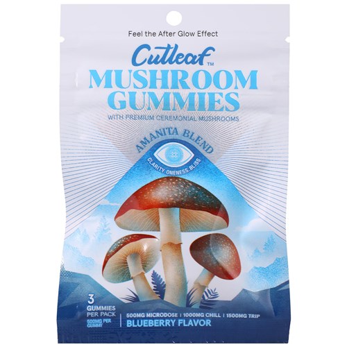 Cutleaf Mushroom Gummies blueberry front