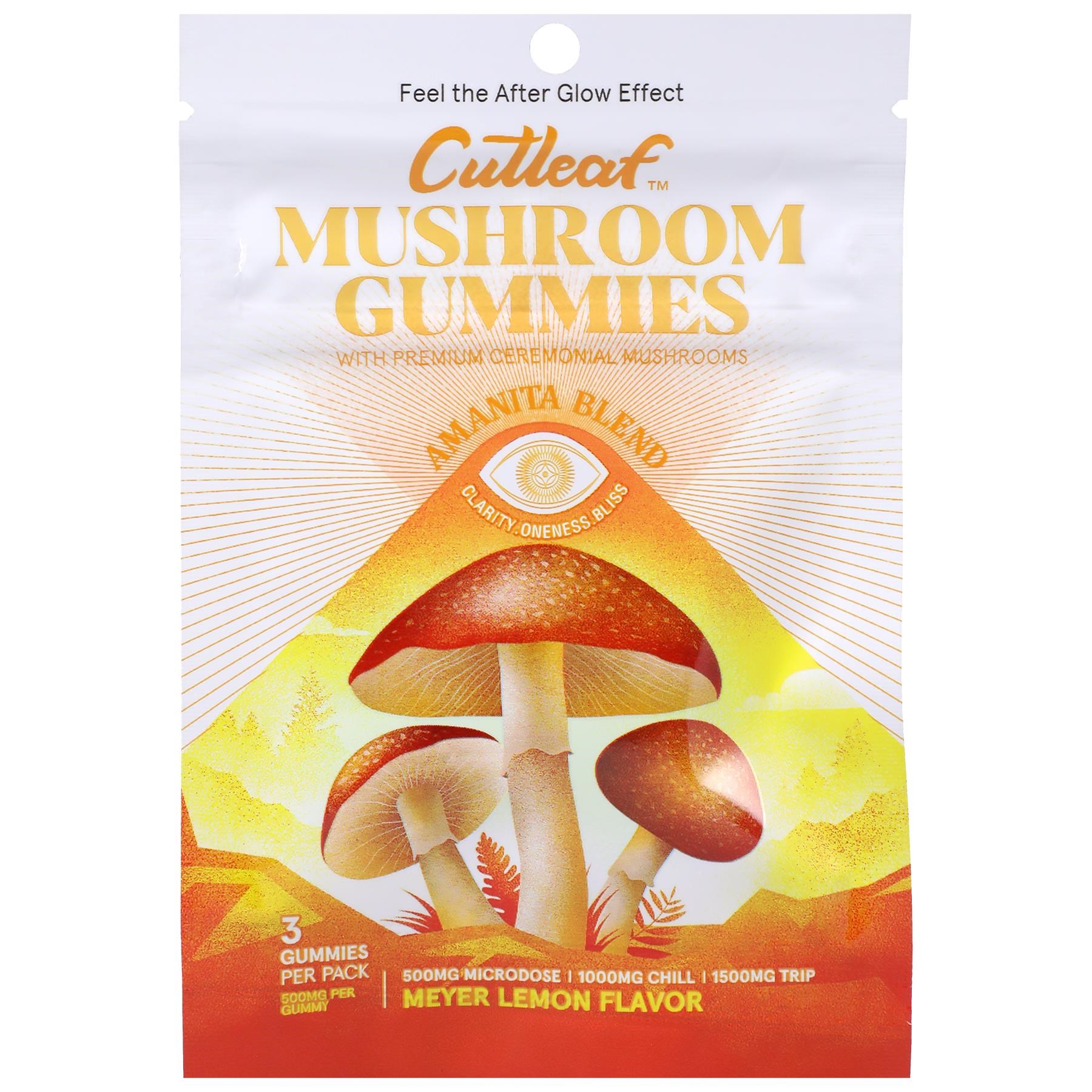 Cutleaf Mushroom Gummies pineapple front