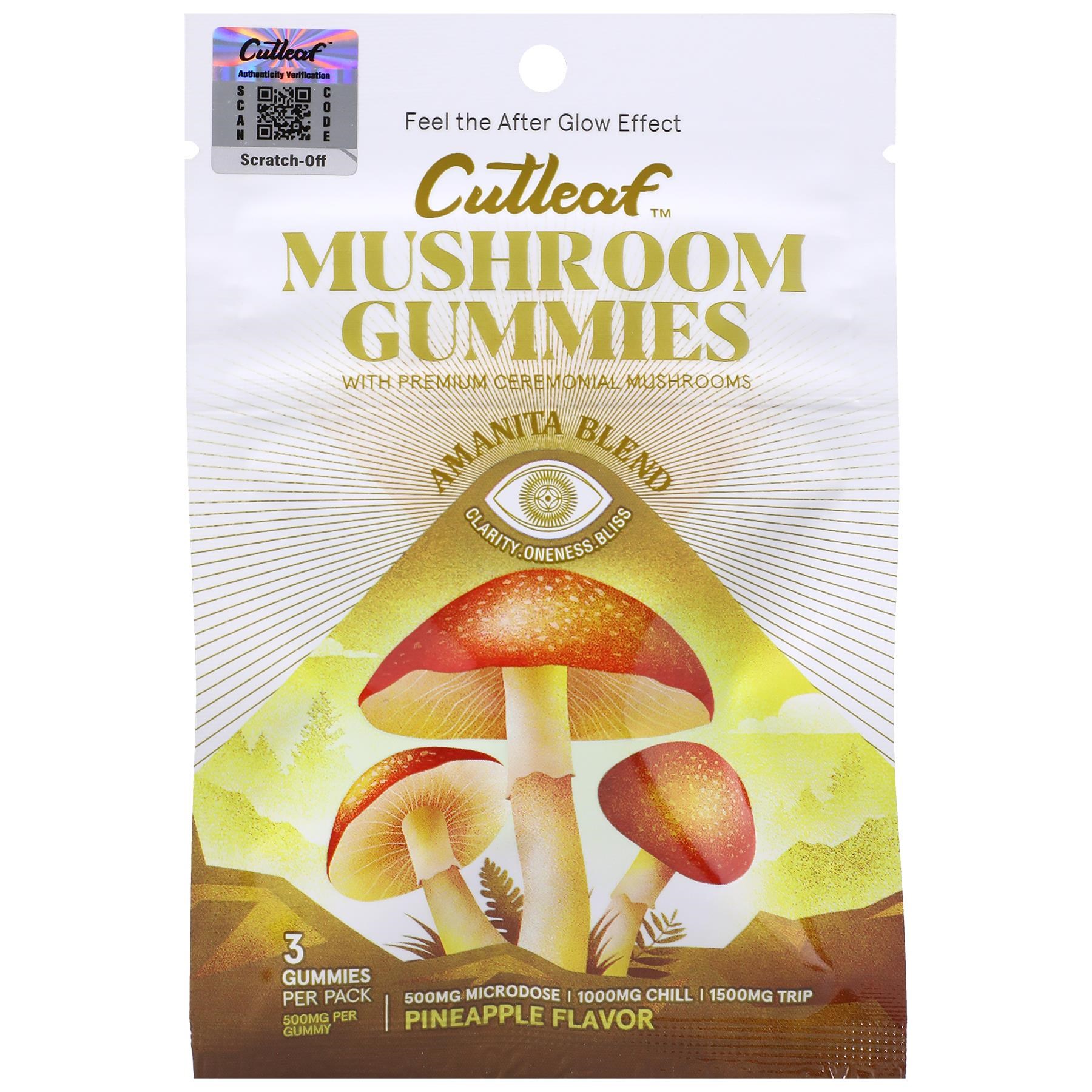 Cutleaf Mushroom Gummies lemon front