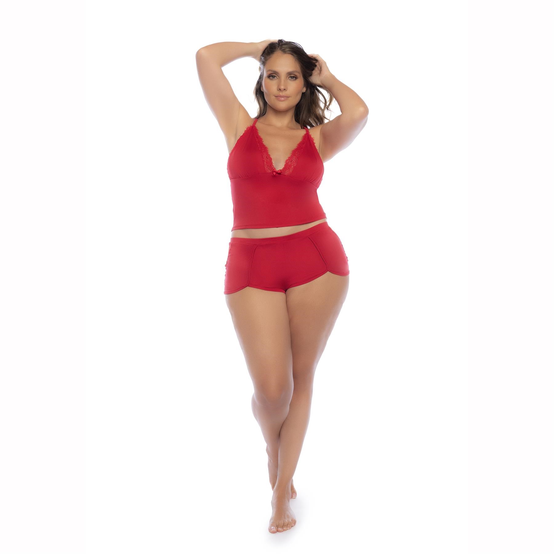 Holiday heat -  two piece pajama set top & shorts queen front