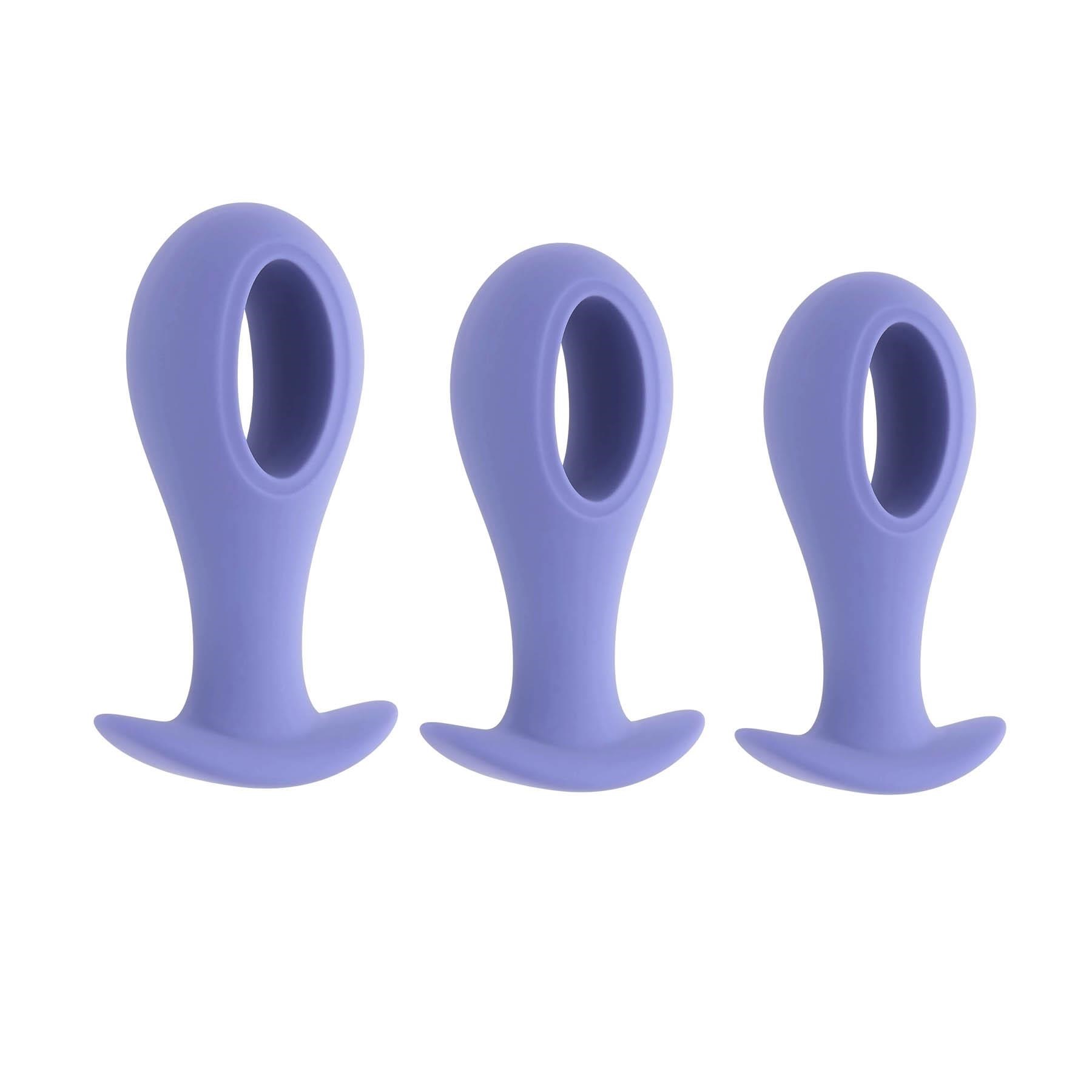 Hole Punch Vibrating Anal Plug set tilted view