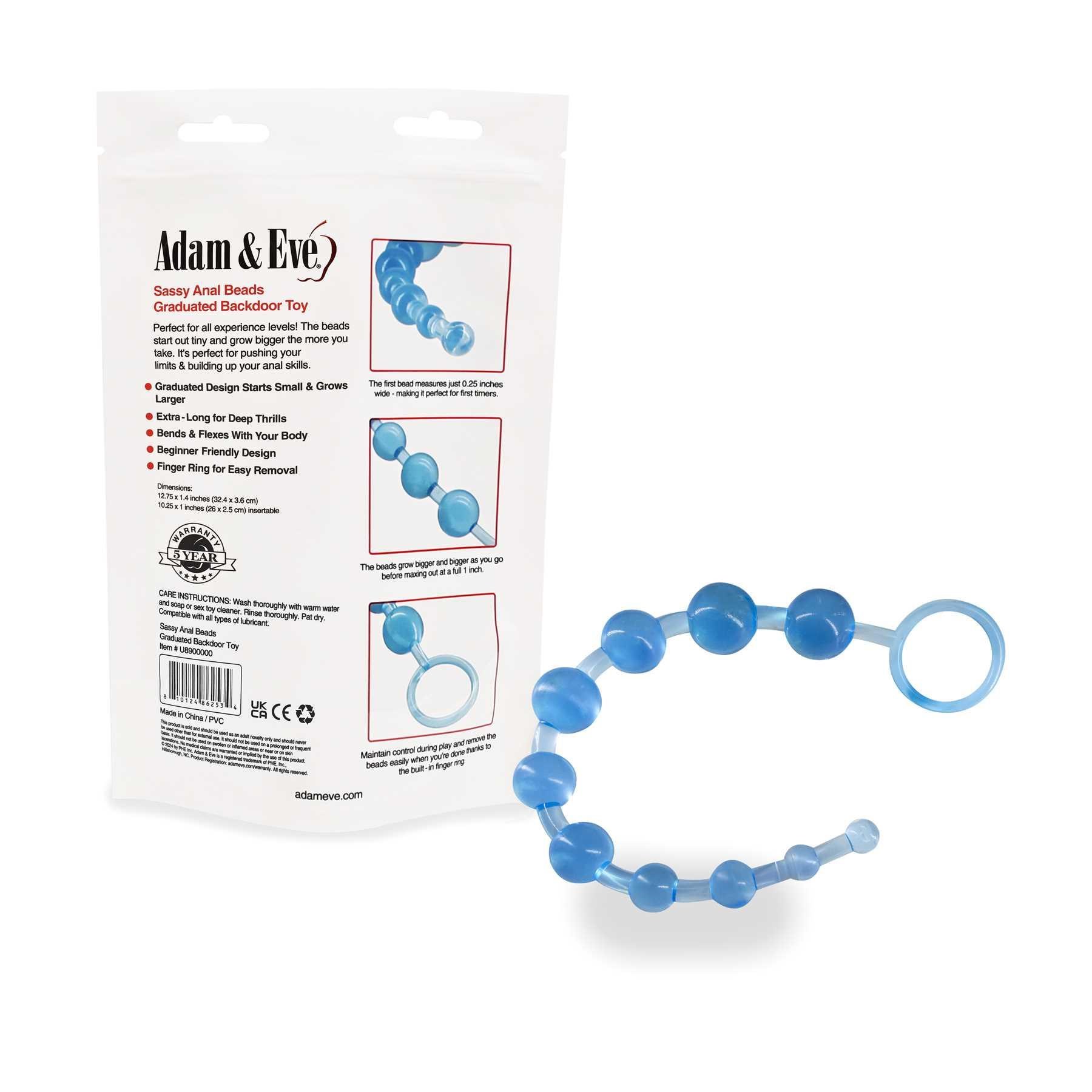 A&E SASSY ANAL BEADS with back of package