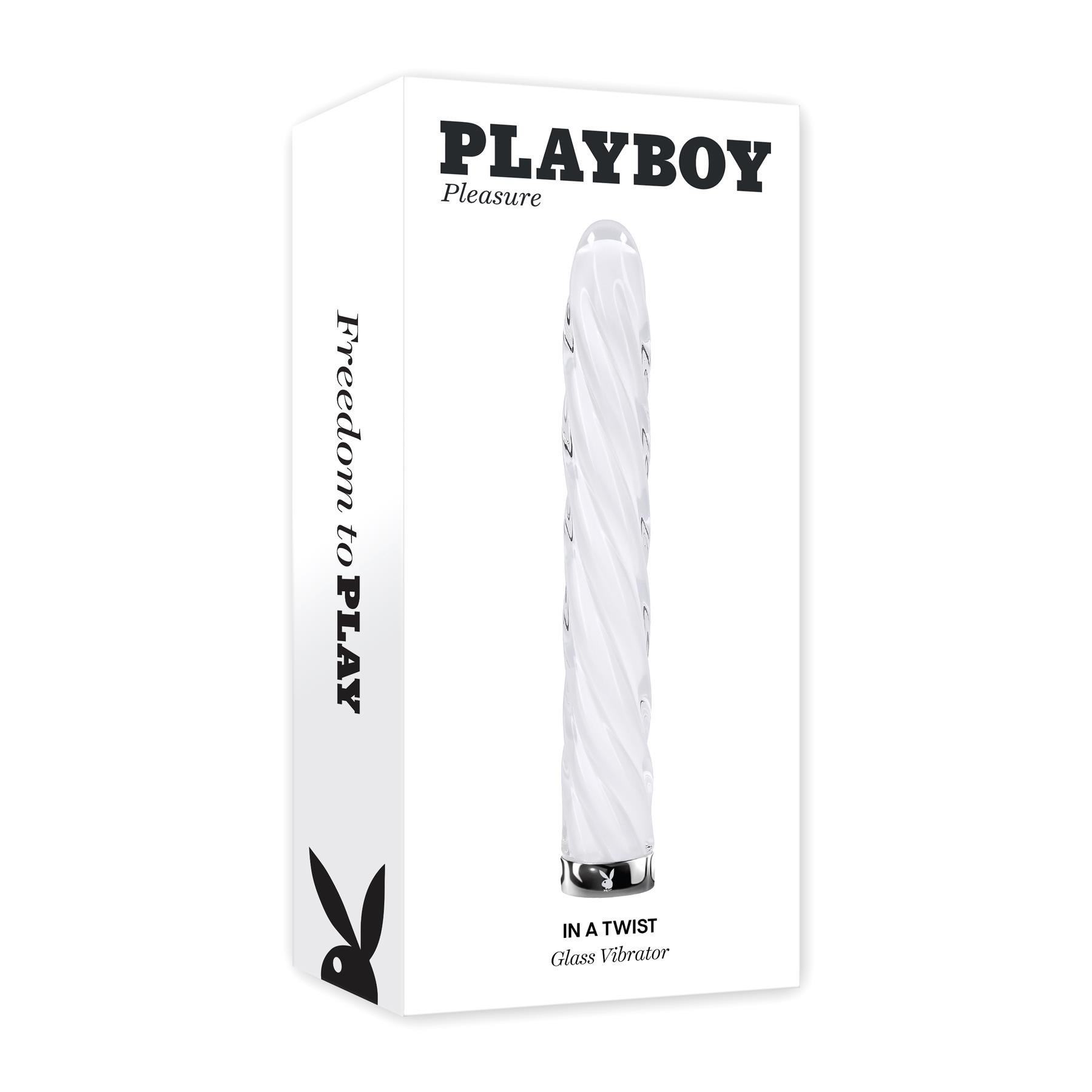 Playboy Pleasure In A Twist Glass Vibrator package