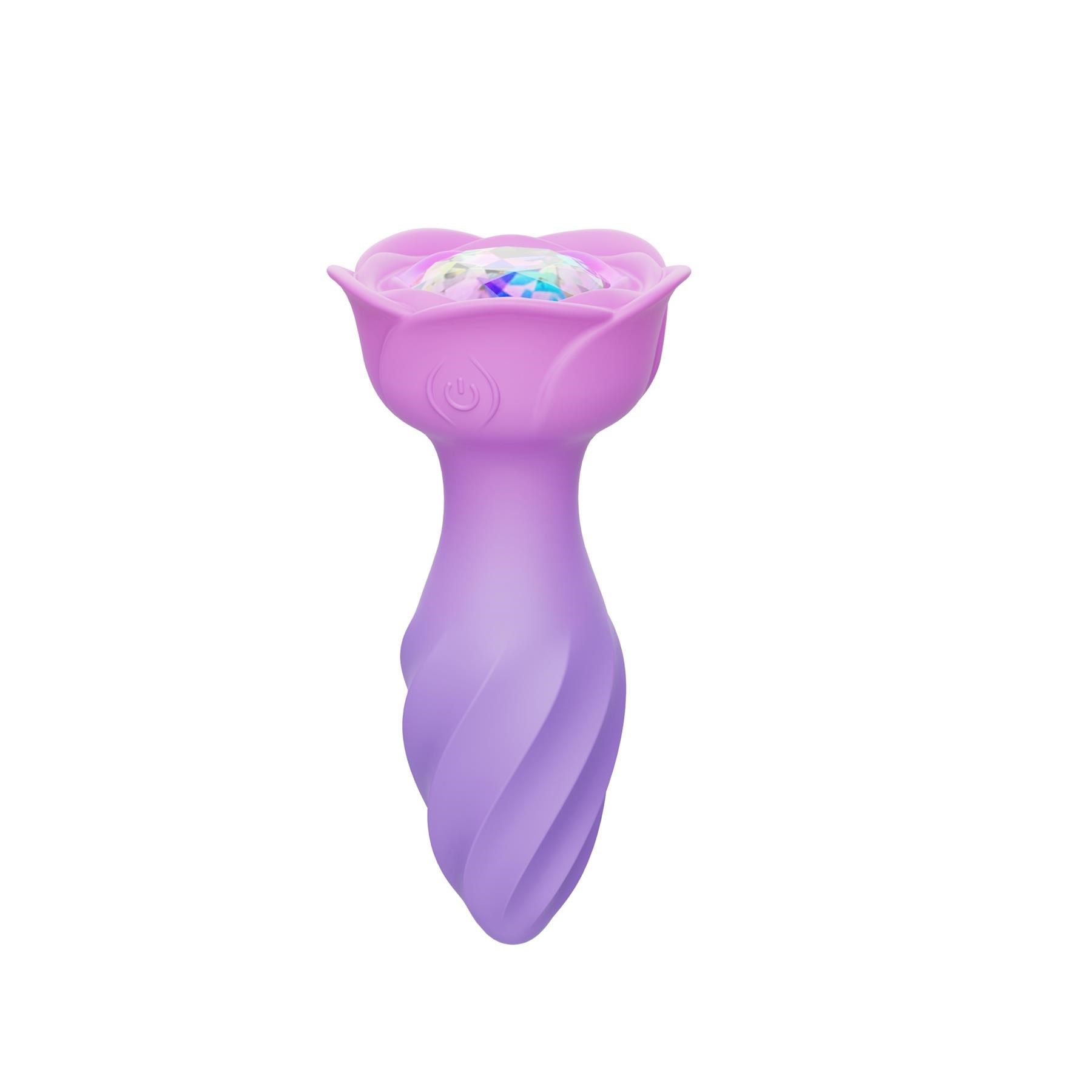 Adam & Eve Rotating Rose Plug Jeweled Anal Vibrator - Product Shot #6