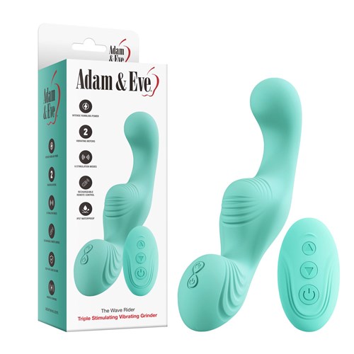 Adam & Eve Wave Rider Vibrating Grinder - Product and Packaging