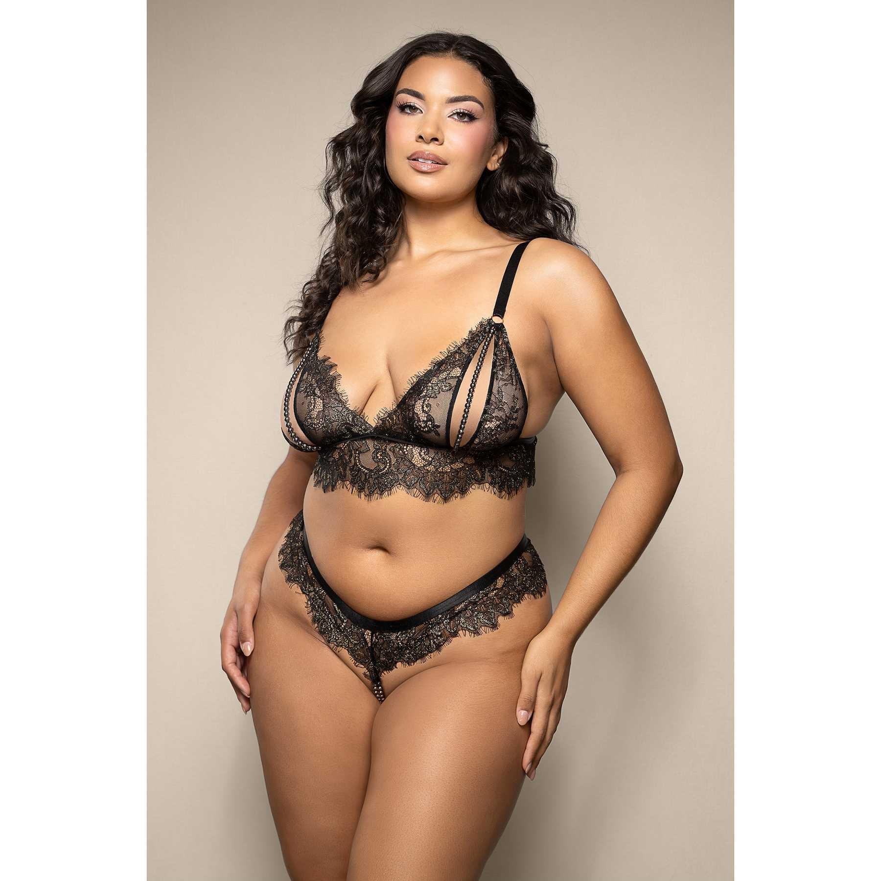 OPULENCE SHIMMER LACE BRALETTE J917 QUEEN FRONT