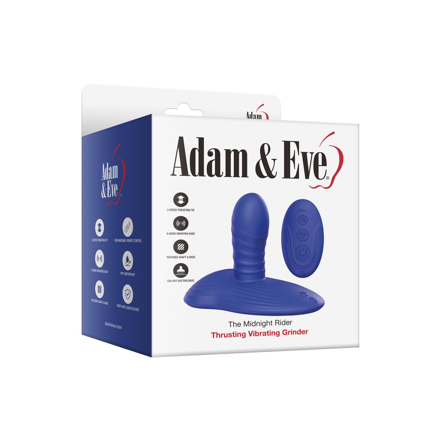 Adam & Eve The Midnight Rider Vibrating Grinder With Remote - Packaging