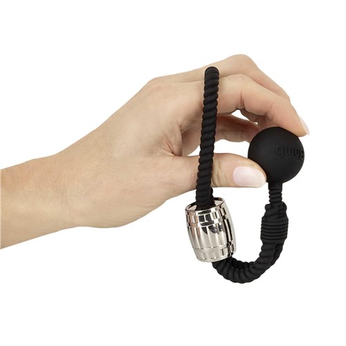 Rebel Heavy Rope Cock with Ball hand holding rope