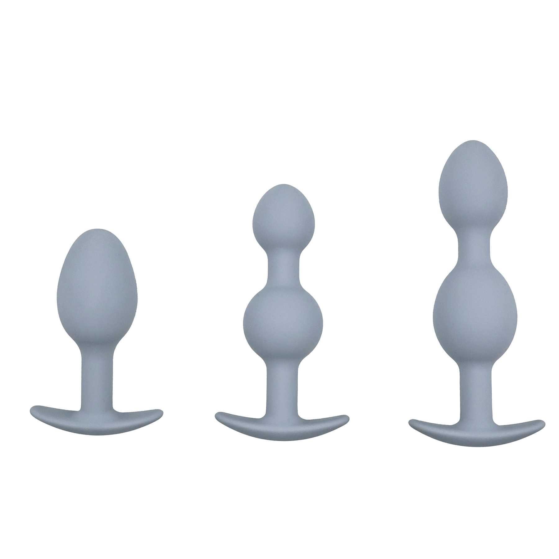 Vibra-Ball Trio Weighted Anal Training Set standing in a row