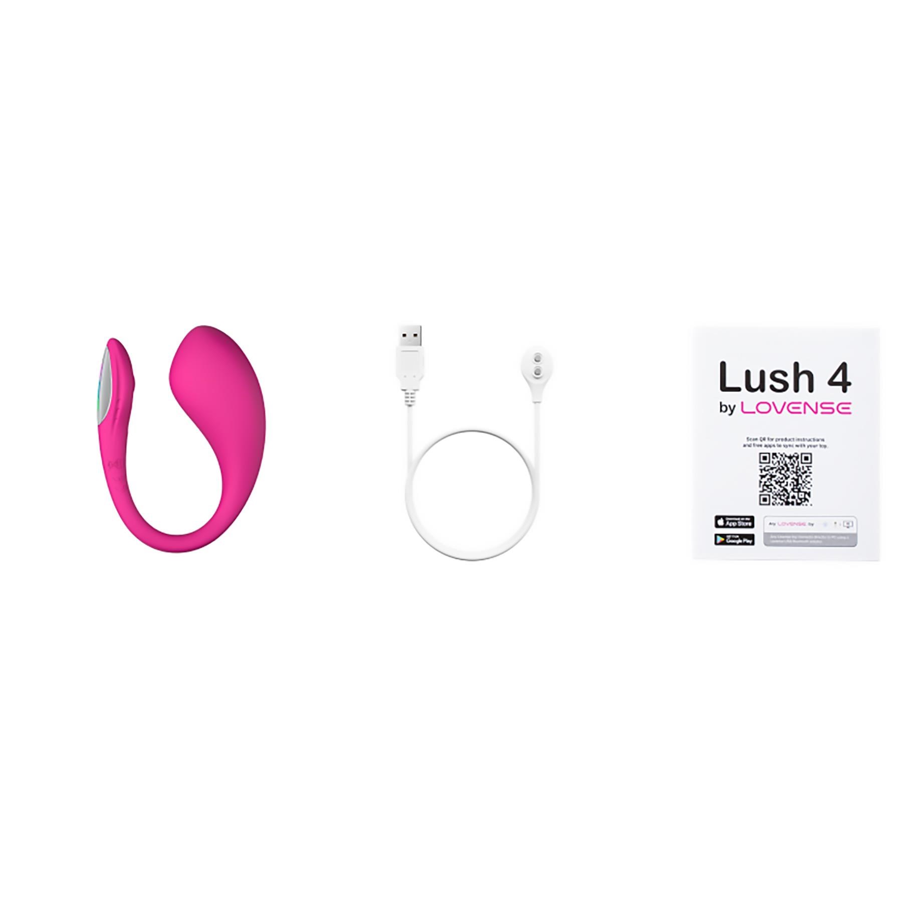 LOVENSE LUSH 4 APP ENABLED G-SPOT EGG VIBRATOR with charger and manual