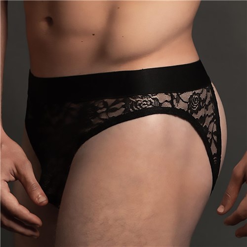 Men’s Lace Open Back Brief front cropped